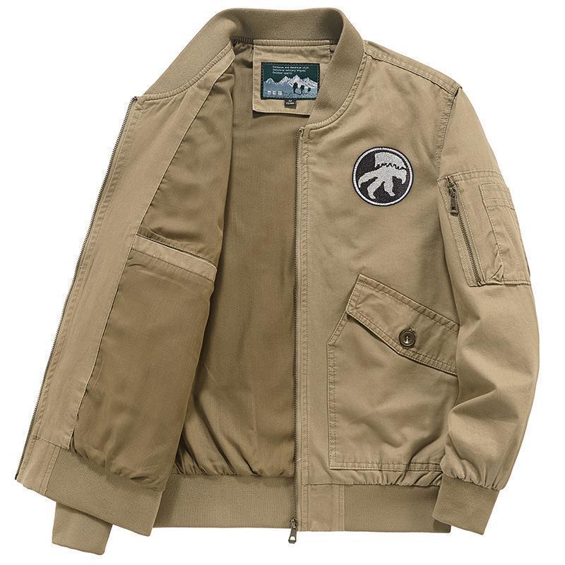 Herren Leichte Flight-Bomberjacke im Utility-Canvas mit Ärmeltasche und aufgesetzten Klappentaschen Nord Taschen