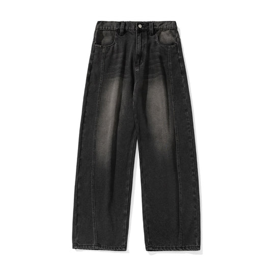 Damen Palazzo-Jeans mit hoher Taille, markanter Mittelnaht und weitem Bein Nord Taschen