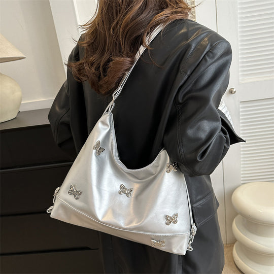 Damen Hobo-Tasche mit verspielten Schmetterlingsapplikationen und verstellbarem Schulterriemen Nord Taschen