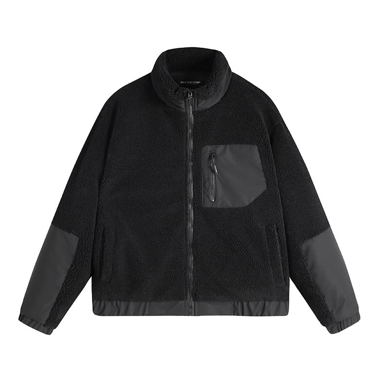 Herren Thermo-Sherpa-Fleecejacke mit Reißverschluss, Brusttasche und verstärkten Ellenbogen Nord Taschen
