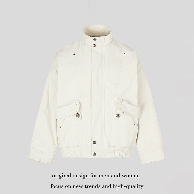 Damen Leichte Oversize-Fieldjacke mit Stehkragen, Druckknopfleiste und aufgesetzten Klappentaschen Nord Taschen