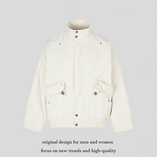 Damen Leichte Oversize-Fieldjacke mit Stehkragen, Druckknopfleiste und aufgesetzten Klappentaschen Nord Taschen