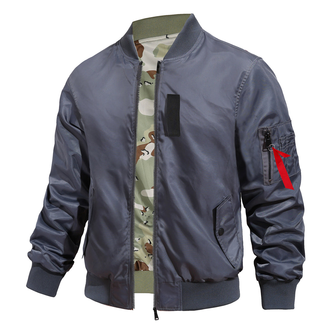 Men's  pilot-style MA-1 bomber jacket with camo inner tape and sleeve zip utility pocket Nord Taschen