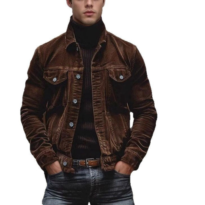 Herren Cordjacke im modernen Design mit praktischen Brusttaschen