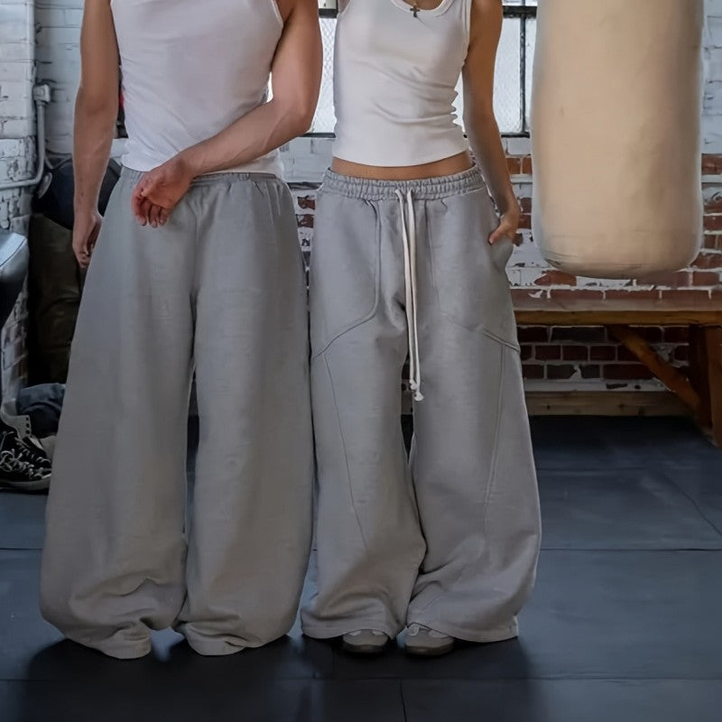 Damen Extraweite Lounge-Jogginghose mit hohem Bund, Kordelzug & geformten Kniepanelen Nord Taschen