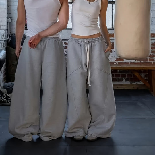 Damen Extraweite Lounge-Jogginghose mit hohem Bund, Kordelzug & geformten Kniepanelen Nord Taschen