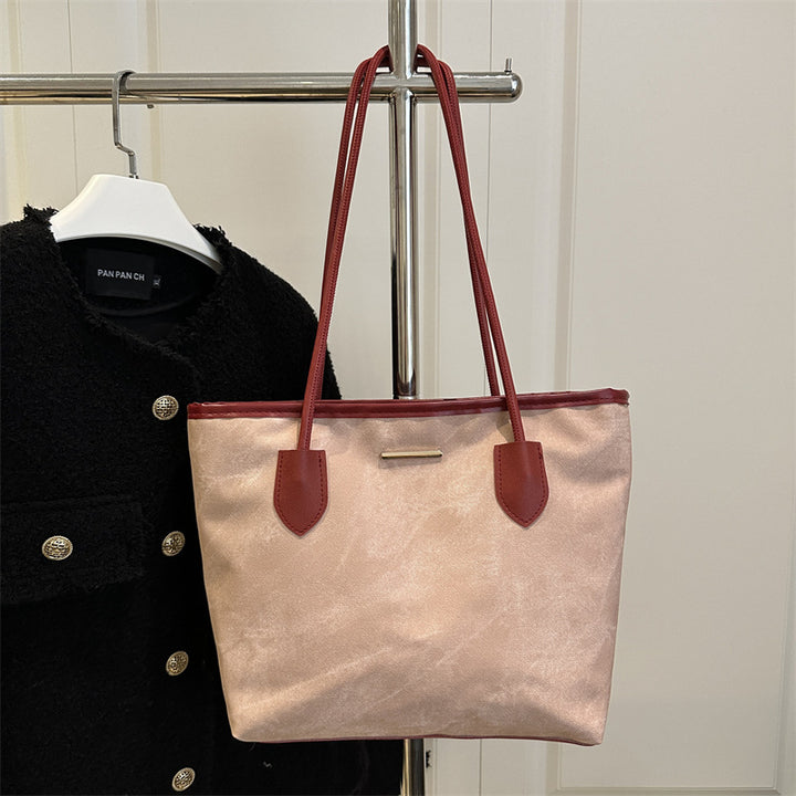 Damen Shopper-Tasche aus strapazierfähigem Canvas mit eleganten Ledergriffen Nord Taschen