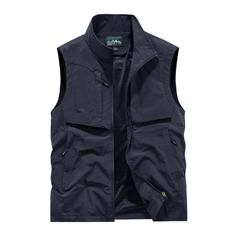 Herren Utility-Outdoorweste mit Mesh-Futter, durchgehendem Reißverschluss und Multifachtaschen Nord Taschen