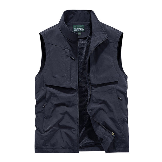 Herren Utility-Outdoorweste mit Mesh-Futter, durchgehendem Reißverschluss und Multifachtaschen Nord Taschen