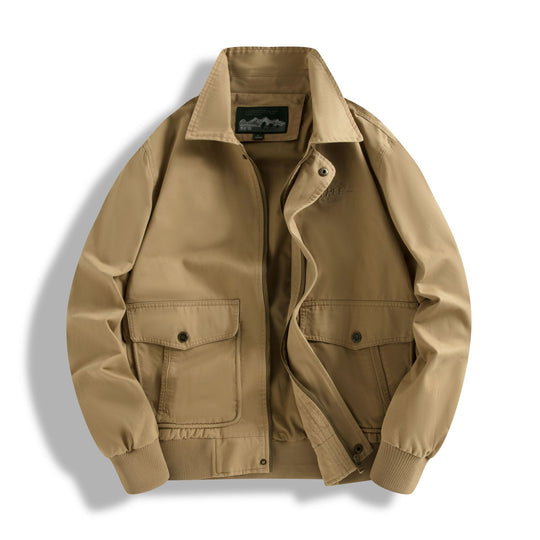 Herren Klassische Field-Bomberjacke mit Zwei-Wege-Reißverschluss und Klappentaschen Nord Taschen