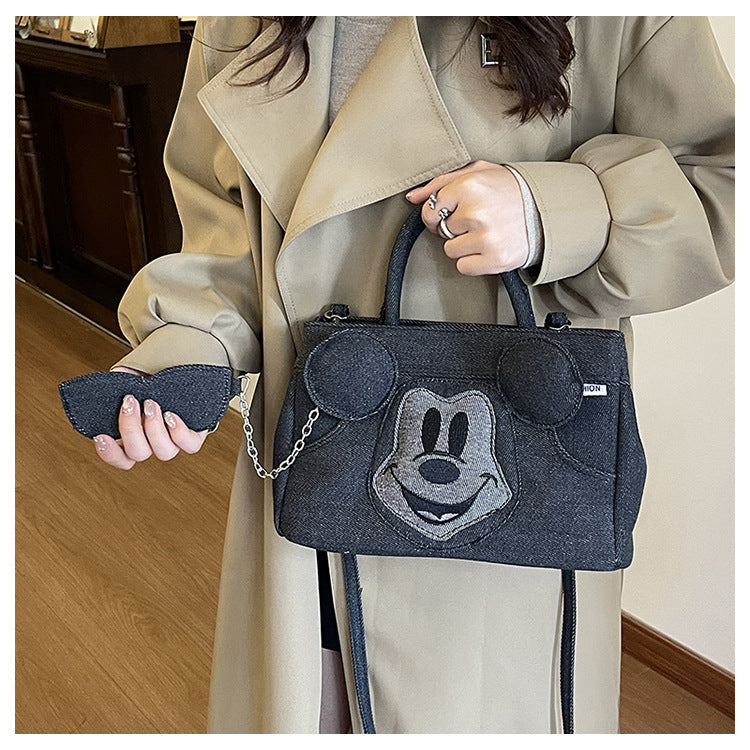 Damen Rucksack-Tasche mit süßem Tierdesign und robustem Denim Nord Taschen