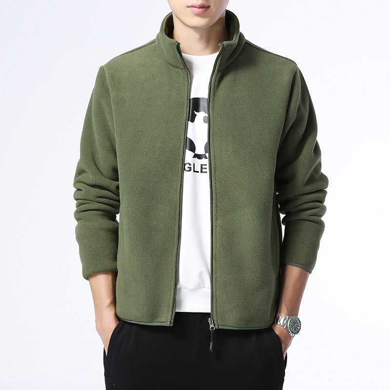 Herren Fleecejacke mit Stehkragen, durchgehendem Reißverschluss & Eingrifftaschen Nord Taschen