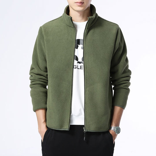 Herren Fleecejacke mit Stehkragen, durchgehendem Reißverschluss & Eingrifftaschen Nord Taschen