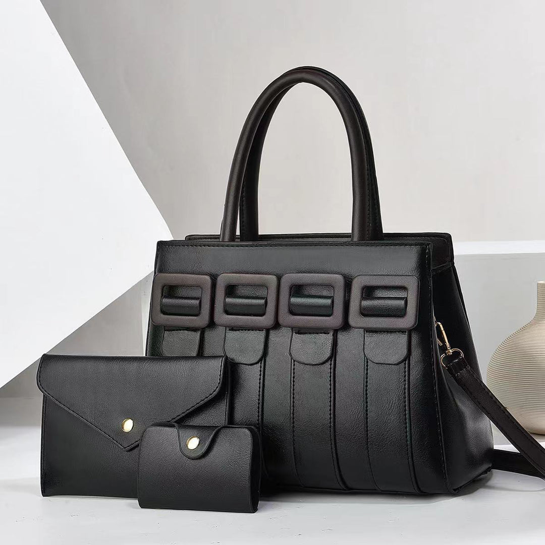 Damen elegante Handtasche mit strukturierten Akzenten und abnehmbarer Clutch Nord Taschen
