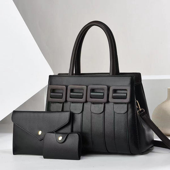 Damen elegante Handtasche mit strukturierten Akzenten und abnehmbarer Clutch Nord Taschen