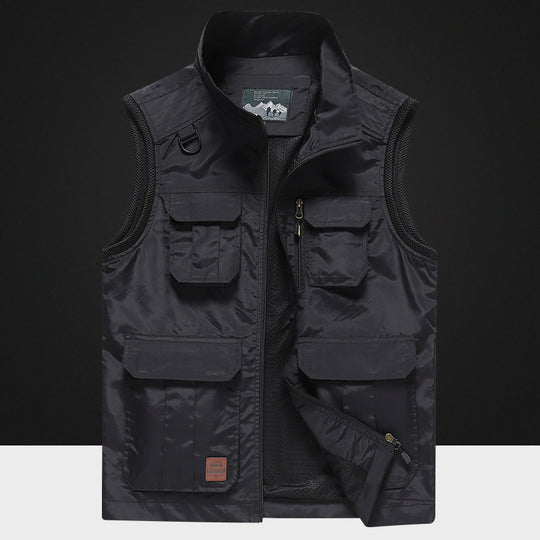 Herren Multifunktionale Outdoor-Utility‑Weste mit Mesh‑Innenfutter und Mehrfachtaschen Nord Taschen