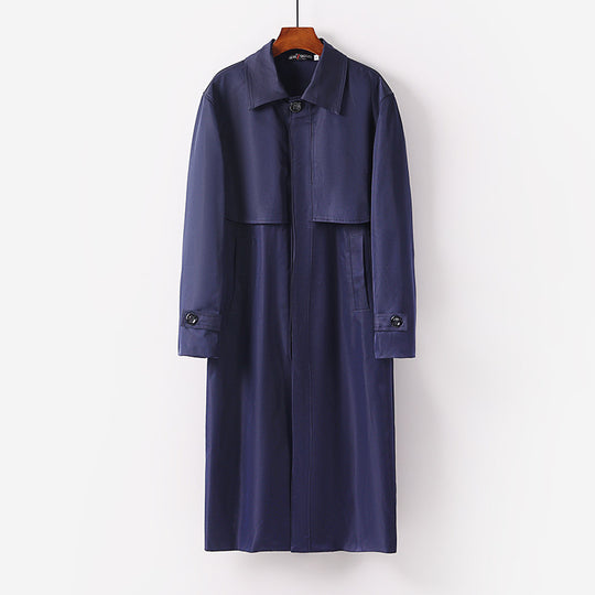 Damen leichter Trenchcoat mit verdeckter Knopfleiste und Schultercape Nord Taschen