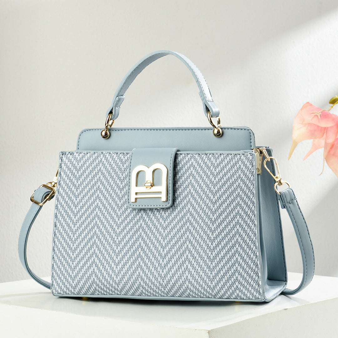 Damen Handtasche mit raffiniertem Zickzackmuster und abnehmbarem Schultergurt Nord Taschen