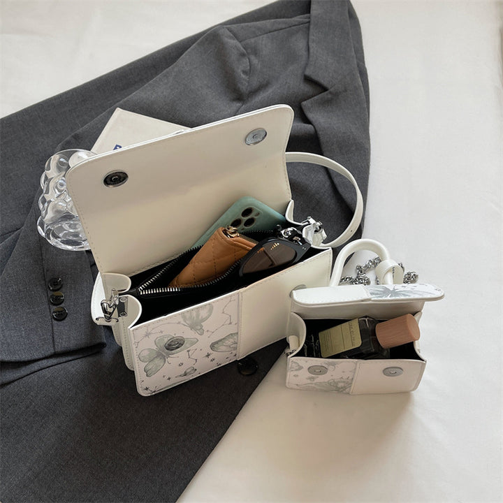 Damen mode Handtasche mit floralem Druck und praktischem Tragegriff Nord Taschen