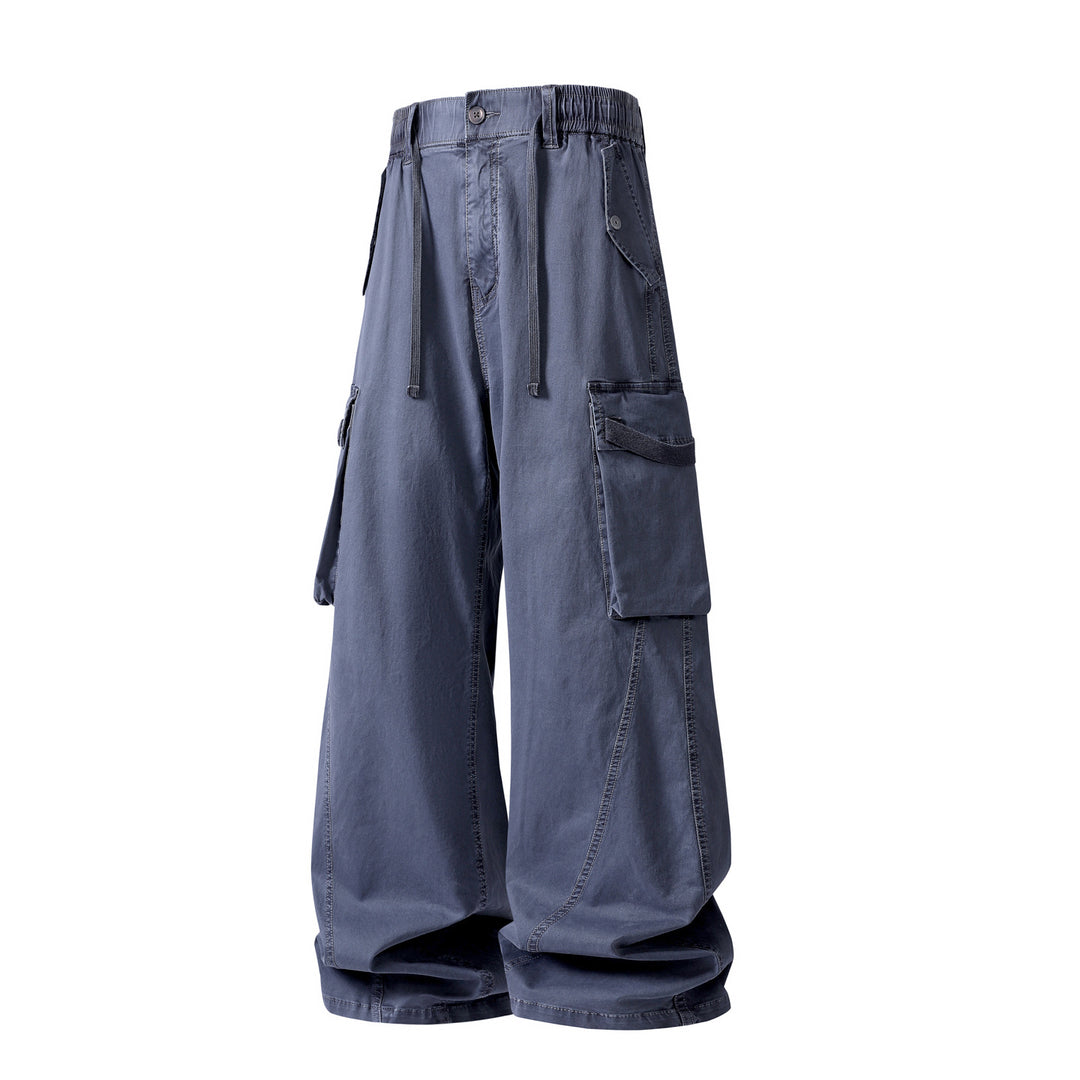 Herren Weite Cargo-Bundfaltenhose mit Tunnelzug und großen Klappentaschen Nord Taschen