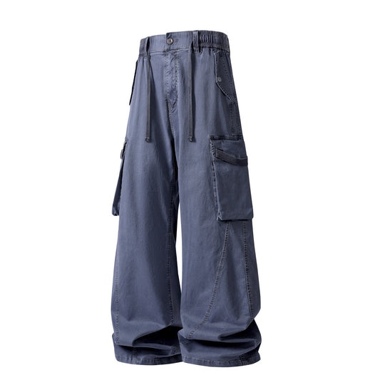 Herren Weite Cargo-Bundfaltenhose mit Tunnelzug und großen Klappentaschen Nord Taschen