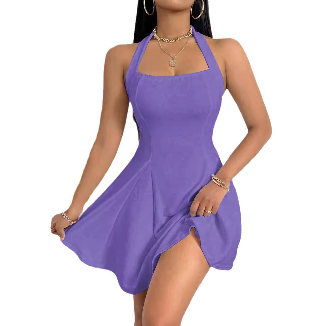 Damen Sommerliches Neckholder Kleid mit fließendem Saum