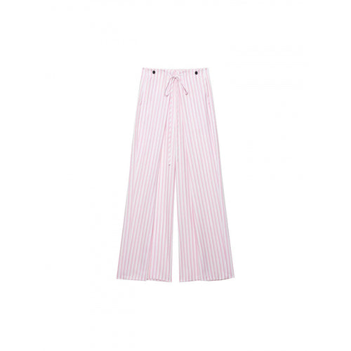 Damen Weite High‑Waist Palazzohose mit Tunnelzug und feinem Streifenmuster Nord Taschen