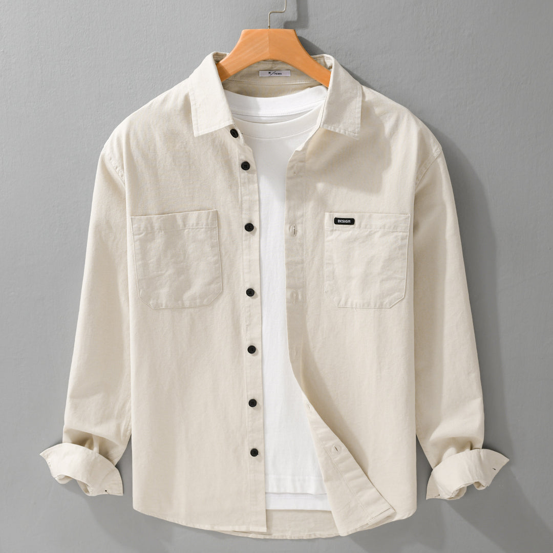 Herren Baumwoll-Overshirt im Hemdjackenstil mit aufgesetzten Brusttaschen und relaxed Fit Nord Taschen