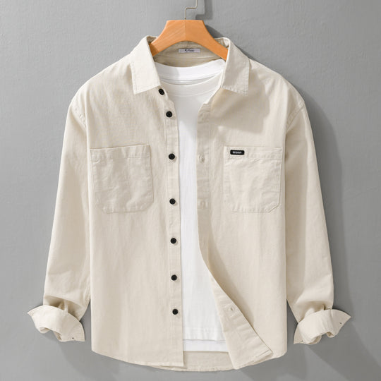 Herren Baumwoll-Overshirt im Hemdjackenstil mit aufgesetzten Brusttaschen und relaxed Fit Nord Taschen