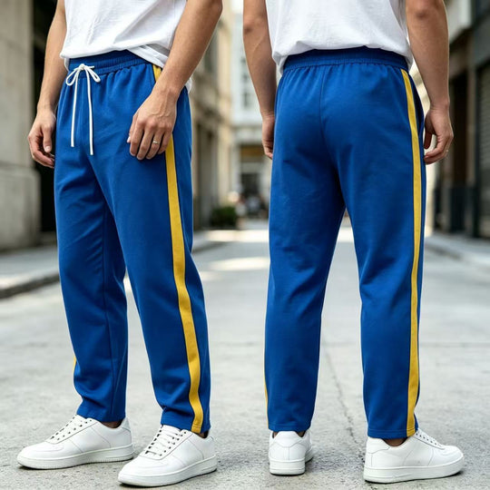 Herren Jogginghose mit seitlichem Kontraststreifen, elastischem Bund und Kordelzug Nord Taschen