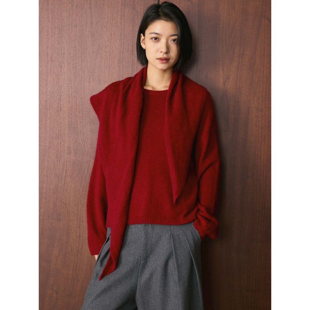 Damen Oversize-Feinstrickpullover mit voluminösem Schlauchkragen und weiter Silhouette Nord Taschen
