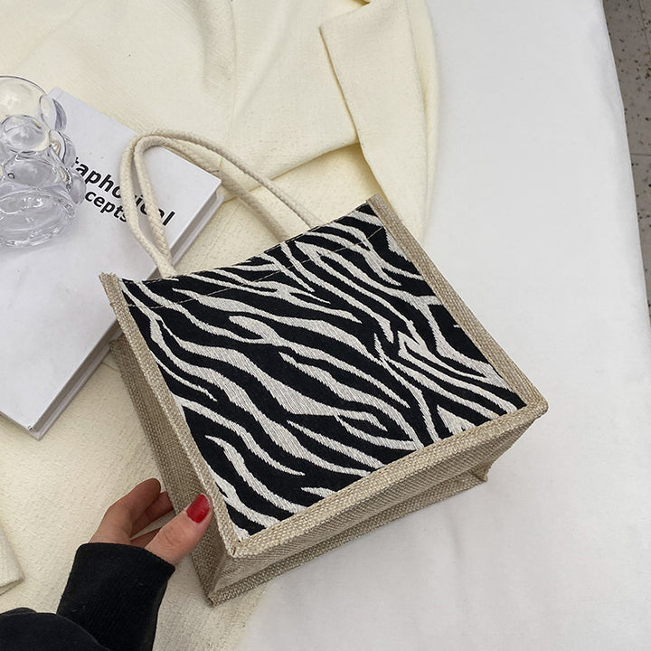 Damen Jute-Bag im klassischen Hahnentrittmuster Nord Taschen