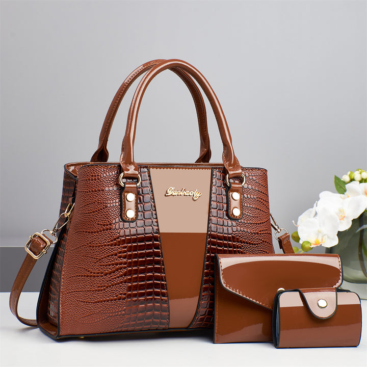 Damen elegante Handtasche mit strukturierter Oberfläche und abnehmbarer Mini-Clutch Nord Taschen