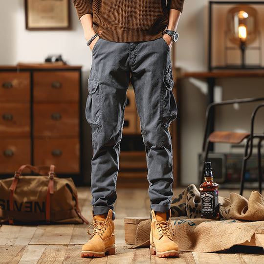 Herren Slim-Fit Cargo-Hose aus Baumwoll-Twill mit Multifachtaschen Nord Taschen