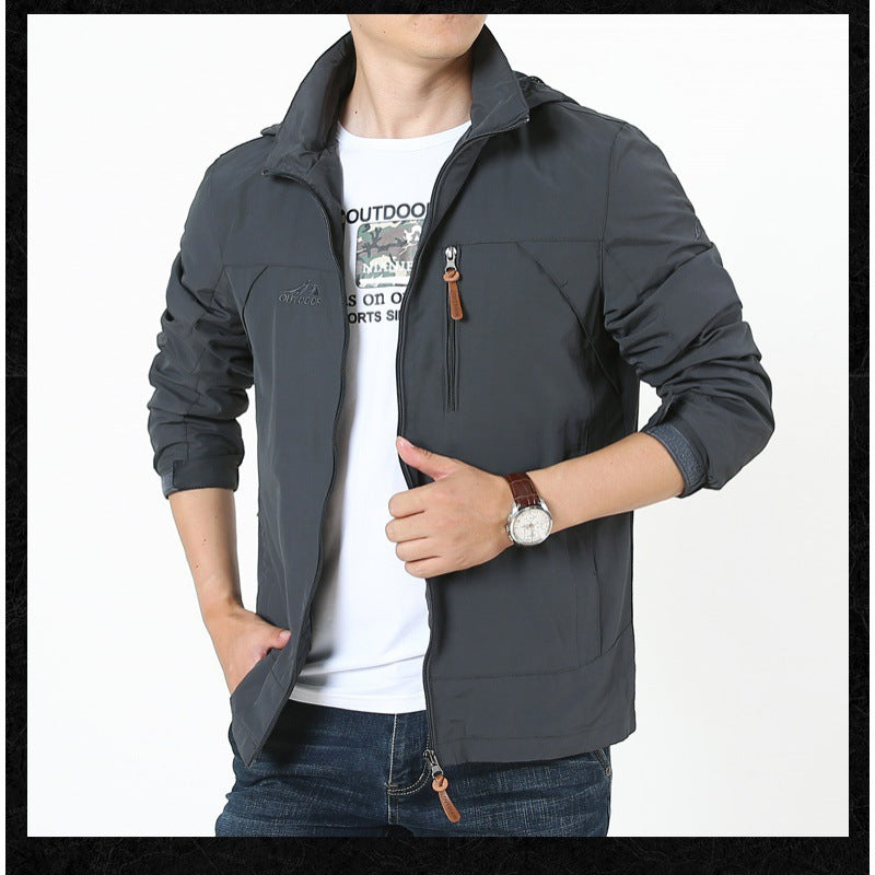 Herren Leichte Softshell-Outdoorjacke mit Kapuze, wind- und wasserabweisender Shell und Multifunktions‑Taschen Nord Taschen