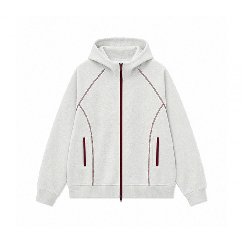 Herren Sportliche Kapuzen-Sweatjacke mit Kontrast-Reißverschluss und ergonomischen Nähten Nord Taschen