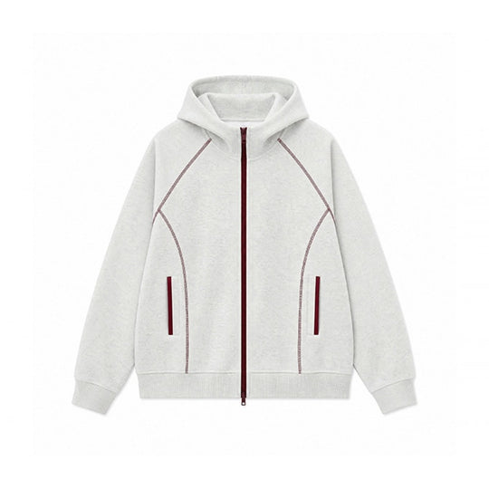 Herren Sportliche Kapuzen-Sweatjacke mit Kontrast-Reißverschluss und ergonomischen Nähten Nord Taschen