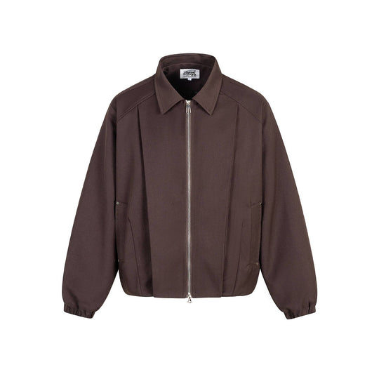 Unisex Boxy-Kurzblouson mit Hemdkragen, Zweiwege‑Metallreißverschluss und elastischem Saum Nord Taschen
