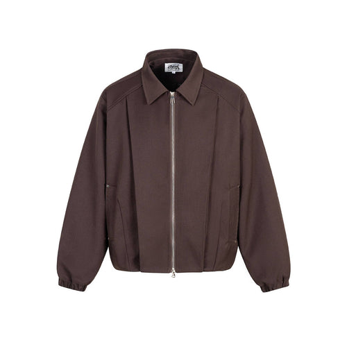 Unisex Boxy-Kurzblouson mit Hemdkragen, Zweiwege‑Metallreißverschluss und elastischem Saum Nord Taschen