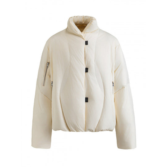 Unisex Kurz geschnittene Steppjacke mit hohem Kragen, Kapuze und Reißverschlüssen Nord Taschen