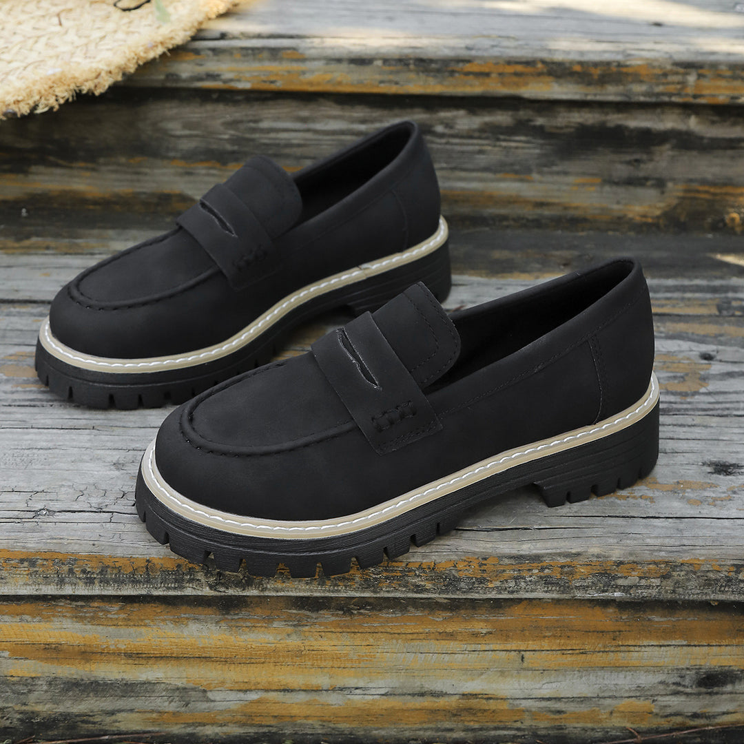 Damen Chunky-Lug-Loafer mit Penny-Riemen und profilierter Gummisohle Nord Taschen