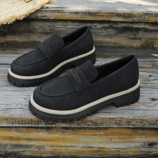 Damen Chunky-Lug-Loafer mit Penny-Riemen und profilierter Gummisohle Nord Taschen
