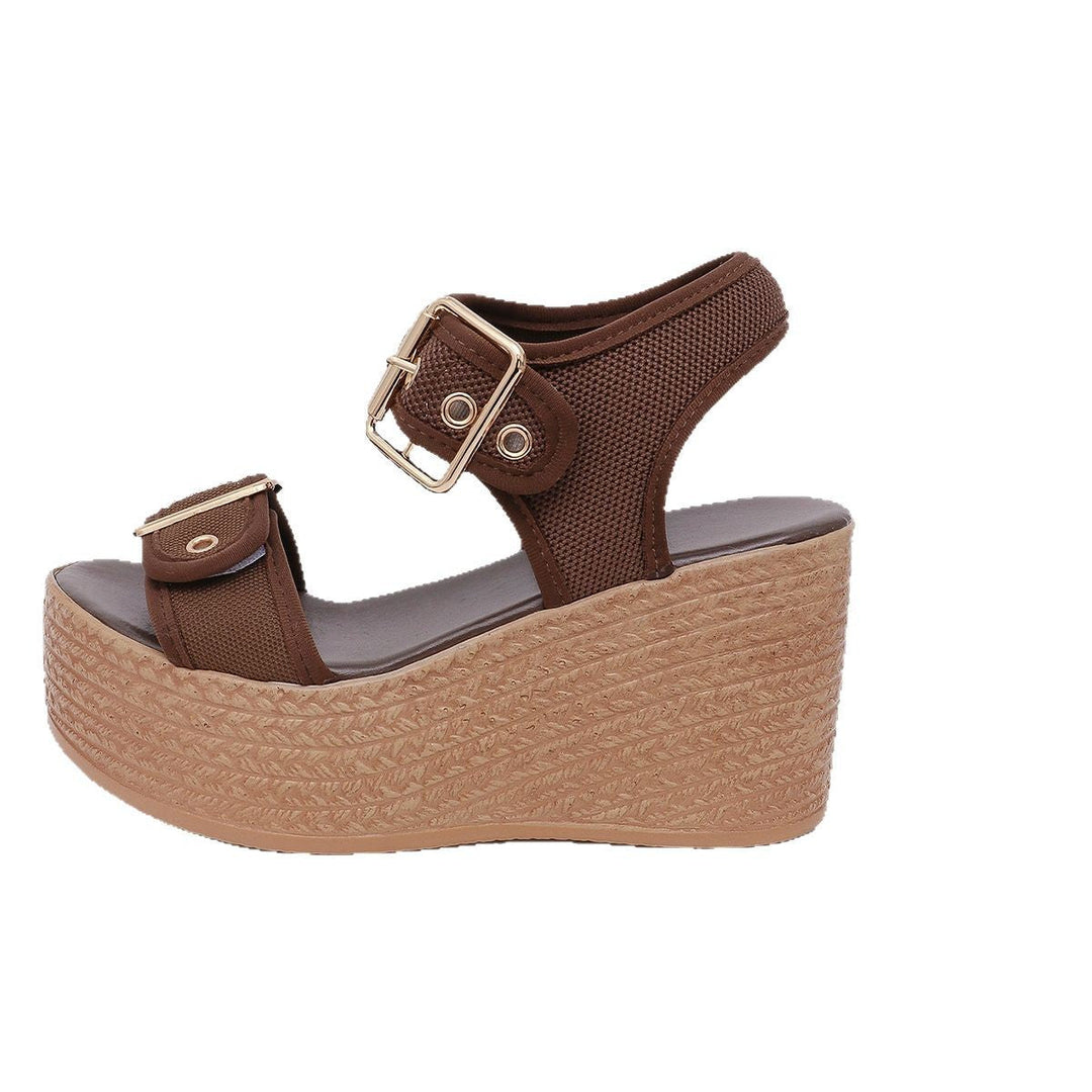 Damen Wedge-Sandalen mit verstellbaren Schnallen und rutschfester Sohle
