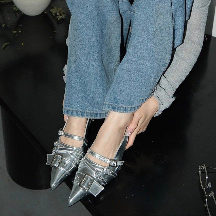 Damen elegante Sling-Pumps mit modischer Schnallenverzierung