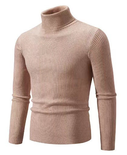 Herren Rippstrick Rollkragenpullover figurnaher elastischer Feinstrick Nord Taschen