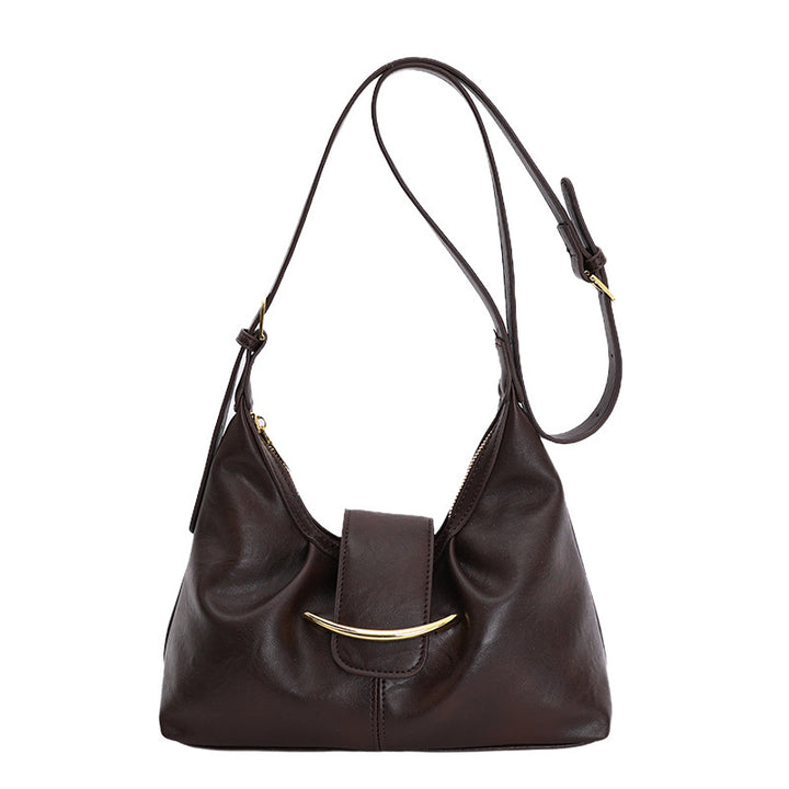 Damen Hobo-Tasche aus geschmeidigem Leder mit dekorativem Verschluss Nord Taschen