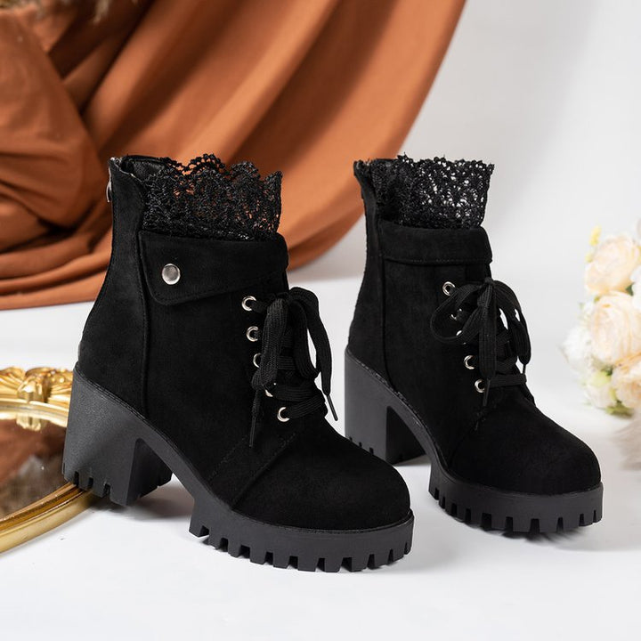 Damen Hochformat Stiefeletten mit eleganter Spitze und rutschfester Sohle