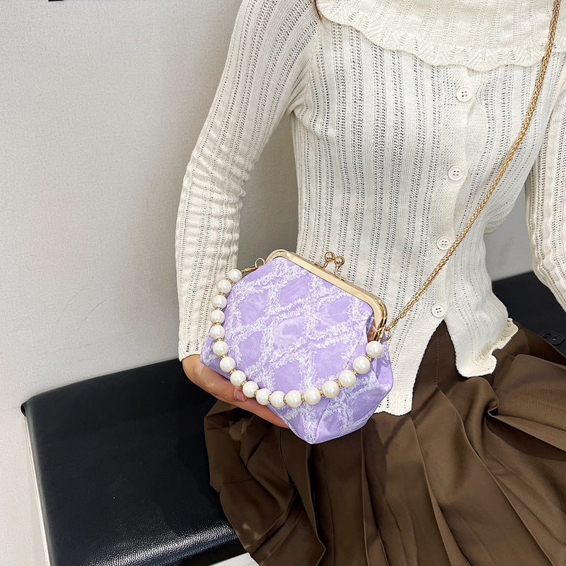 Damen elegante Beuteltasche mit Perlenschmuck Nord Taschen