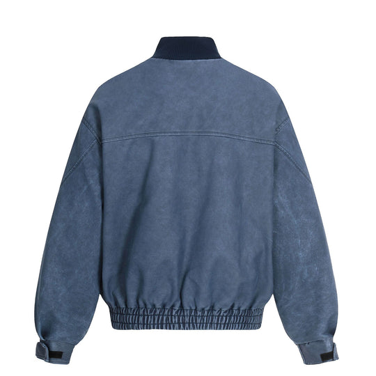 Herren Kurzboxy Blouson aus Cordstoff mit hohem Rippkragen und elastischem Saum Nord Taschen