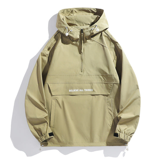 Damen Kapuzen-Anorak mit halbem Reißverschluss, Kängurutasche & verstellbarem Saum Nord Taschen